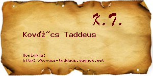Kovács Taddeus névjegykártya