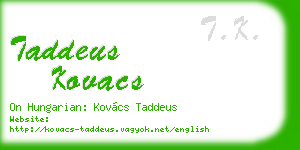 taddeus kovacs business card